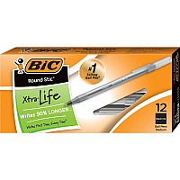 BIC Round Stic Ballpoint Pens (BICGSM11BK)