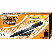 BIC SoftFeel Retractable Ball Pens (BICSCSM11BK)