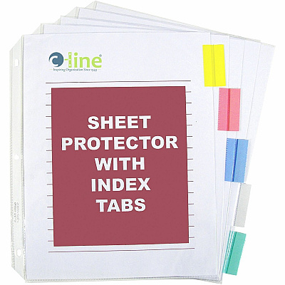 C-Line Heavyweight Poly Sheet Protectors with Index Tabs (CLI05550)
