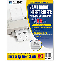C-Line Replacement Name Badge Insert Sheets for Laser/Inkjet Printers (CLI92443)