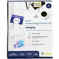 C-Line Hanging Style Name Badge Kit with White Elastic Cord (CLI96043)
