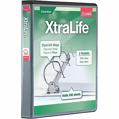 Cardinal Xtralife ClearVue Locking Slant-D Binders (CRD26301)