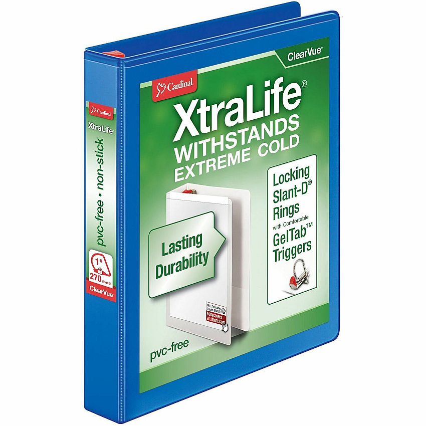 Cardinal Xtralife ClearVue Locking Slant-D Binders (CRD26302)