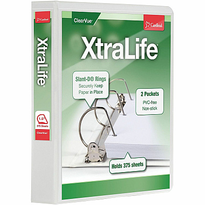 Cardinal Xtralife ClearVue Locking Slant-D Binders (CRD26310)