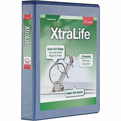 Cardinal Xtralife ClearVue Locking Slant-D Binders (CRD26312)