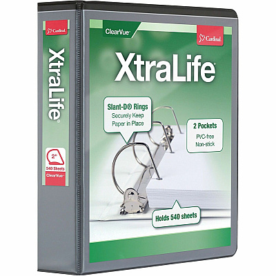 Cardinal Xtralife ClearVue Locking Slant-D Binders (CRD26321)