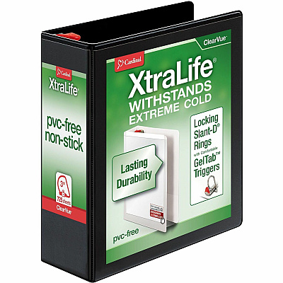 Cardinal Xtralife ClearVue Locking Slant-D Binders (CRD26331)