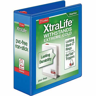 Cardinal Xtralife ClearVue Locking Slant-D Binders (CRD26332)