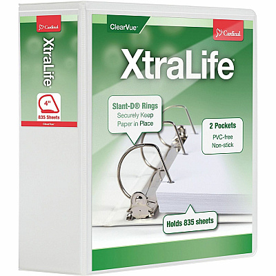 Cardinal Xtralife ClearVue Locking Slant-D Binders (CRD26340)