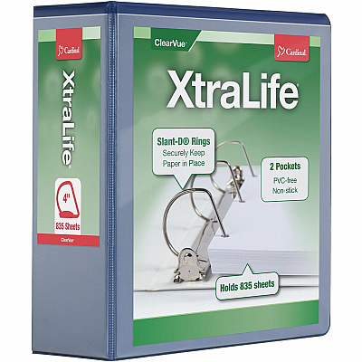 Cardinal Xtralife ClearVue Locking Slant-D Binders (CRD26342)
