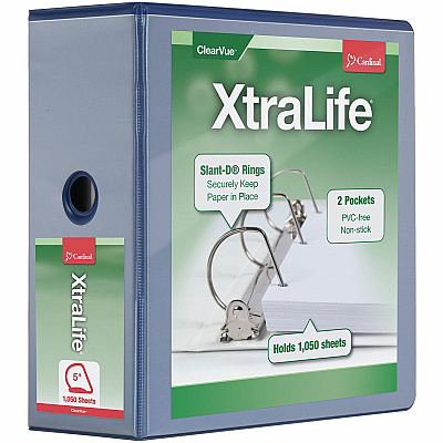 Cardinal Xtralife ClearVue Locking Slant-D Binders (CRD26352)