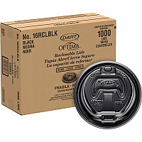 Dart Black Plastic Reclosable Lids (DCC16RCLBLK)