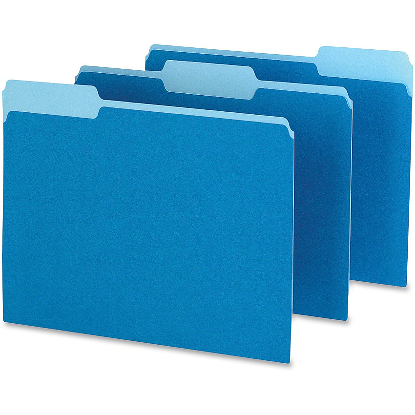 Pendaflex 1/3 Tab Cut Letter Recycled Top Tab File Folder (PFX15213BLU)