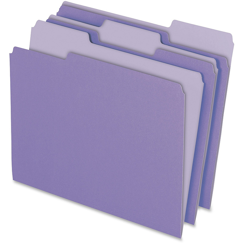 Pendaflex 1/3 Tab Cut Letter Recycled Top Tab File Folder (PFX15213LAV)