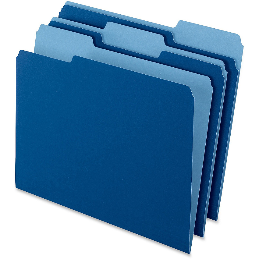 Pendaflex 1/3 Tab Cut Letter Recycled Top Tab File Folder (PFX15213NAV)