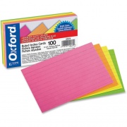 Oxford Printable Index Card - Orange, Yellow, Pink, Orange - 10% Recycled Content (40279)