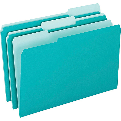 Pendaflex 1/3 Tab Cut Letter Recycled Top Tab File Folder (PFX421013AQU)