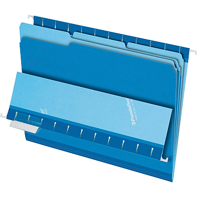Pendaflex 1/3 Tab Cut Letter Recycled Top Tab File Folder (PFX421013BLU)