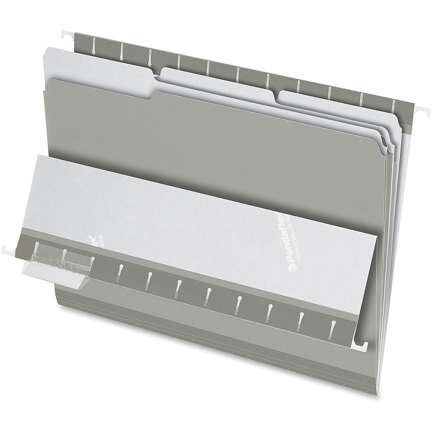 Pendaflex 1/3 Tab Cut Letter Recycled Top Tab File Folder (PFX421013GRA)