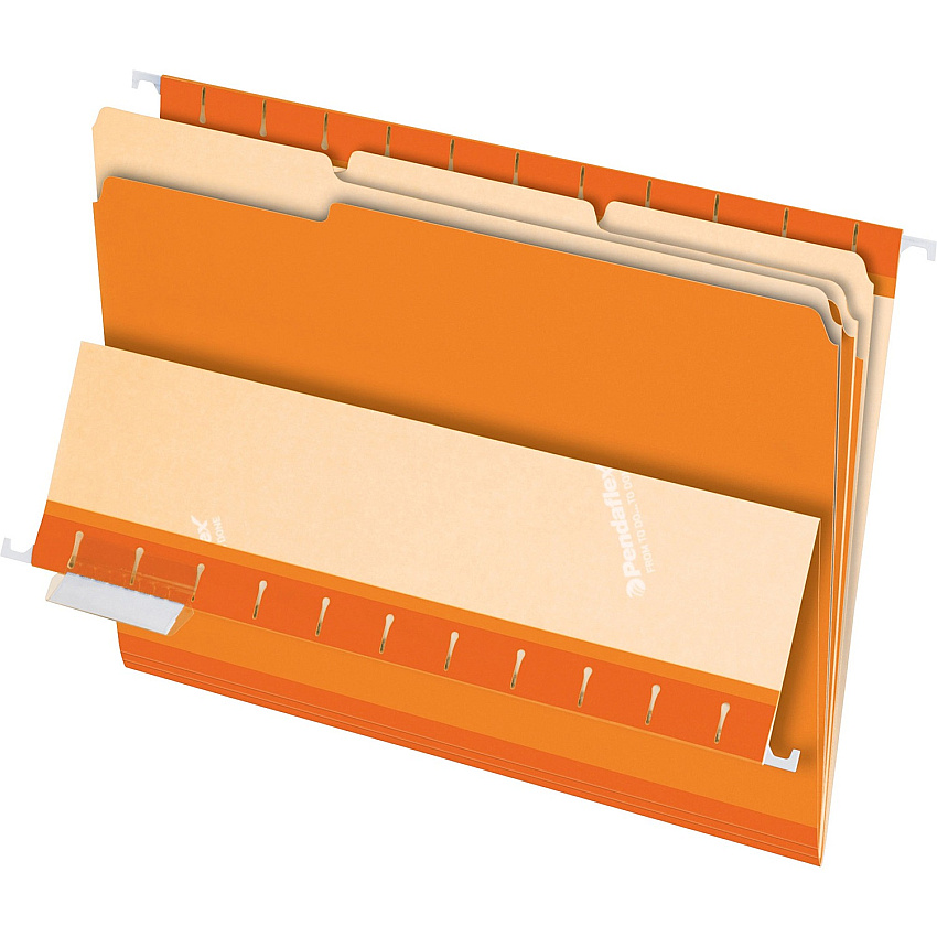 Pendaflex 1/3 Tab Cut Letter Recycled Top Tab File Folder (PFX421013ORA)