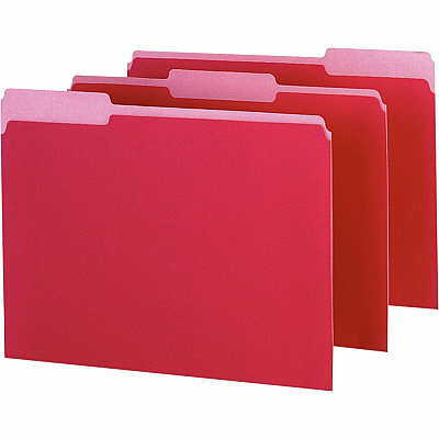 Pendaflex 1/3 Tab Cut Letter Recycled Top Tab File Folder (PFX421013RED)