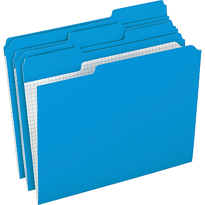 Pendaflex 1/3 Tab Cut Letter Recycled Top Tab File Folder (PFXR15213BLU)