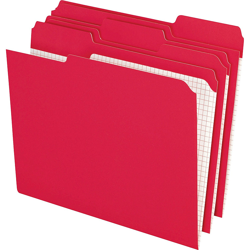 Pendaflex 1/3 Tab Cut Letter Recycled Top Tab File Folder (PFXR15213RED)