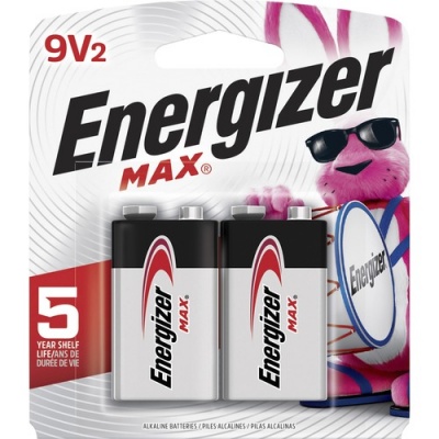 Energizer MAX Alkaline 9 Volt Batteries, 2 Pack (522BP2)