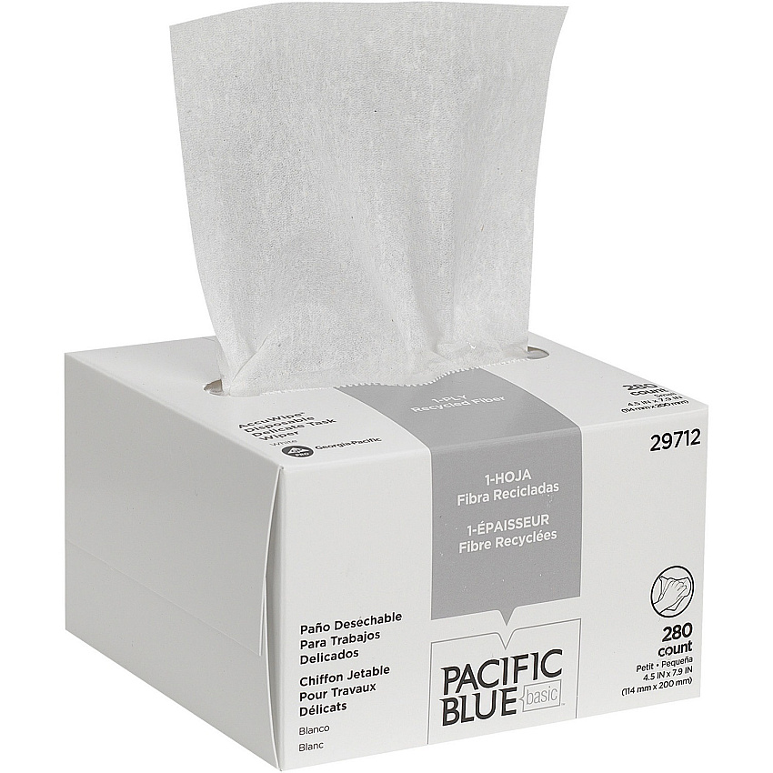 Pacific Blue Basic AccuWipe Recycled Disposable Delicate Task Wipers (GPC29712)