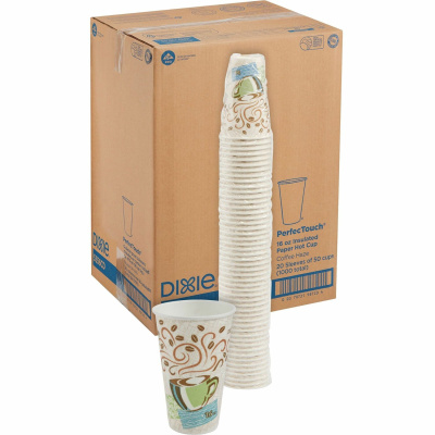 Dixie PerfecTouch Insulated Hot Coffee Cups by GP Pro (5356CD)