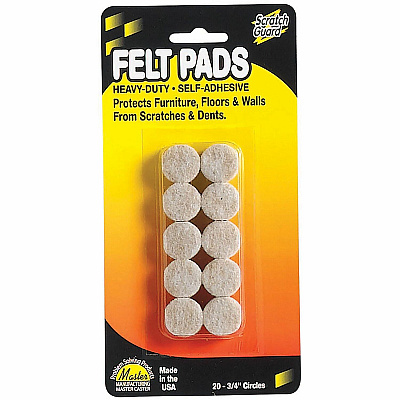 Scratch Guard Self-Adhesive Felt Circles (MAS88493)
