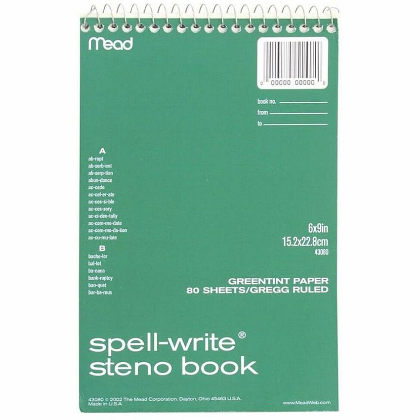 Mead Spell-Write Steno Book (MEA43080)