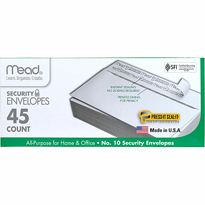 Mead Press-it Seal-it No. 10 Security Envelopes (MEA75026)