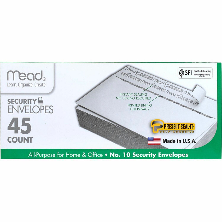 Mead Press-it Seal-it No. 10 Security Envelopes (MEA75026)