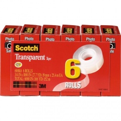 Scotch Transparent Tape - 3/4"W (600K6)