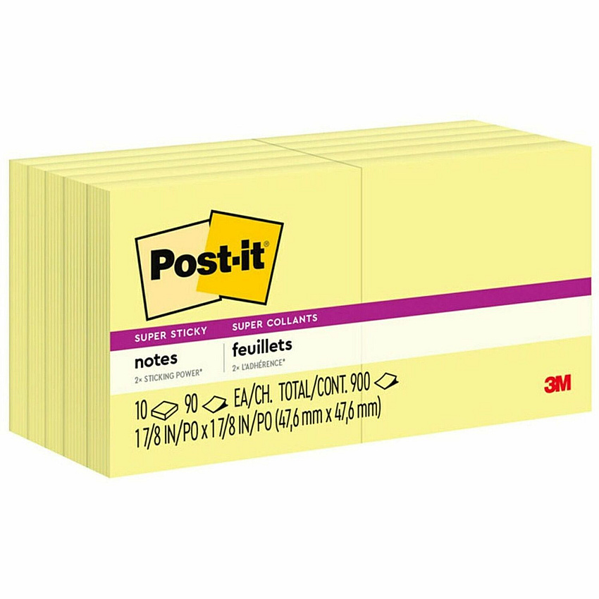 Post-it Super Sticky Adhesive Notes (MMM62210SSCY)