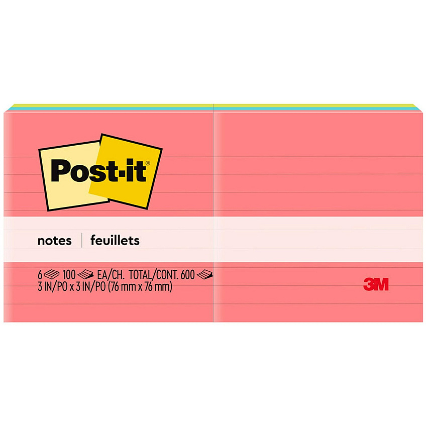 Post-it Lined Notes - Poptimistic Color Collection (MMM6306AN)