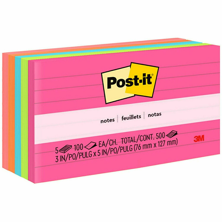 Post-it Notes Original Lined Notepads - Poptimistic Color Collection (MMM6355AN)