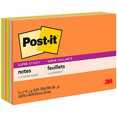 Post-it Super Stick Notes - Energy Boost Color Collection (MMM6445SSP)