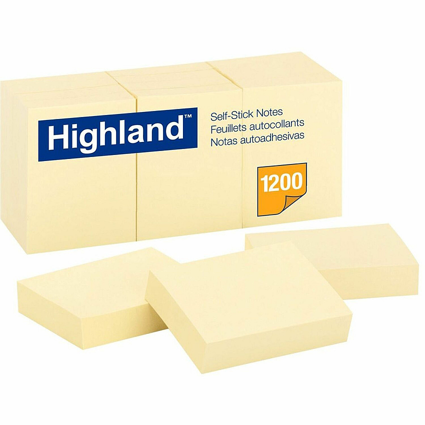 Highland Self-Sticking Notepads (MMM6539YW)