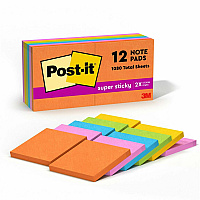Post-it Super Sticky Notes - Energy Boost Color Collection (MMM65412SSUC)