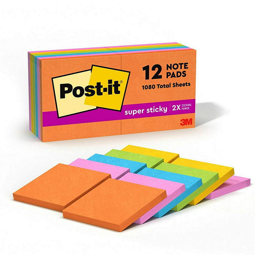 Post-it Super Sticky Notes - Energy Boost Color Collection (MMM65412SSUC)