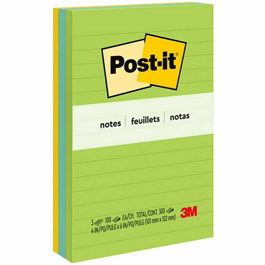 Post-it Notes Original Lined Notepads - Floral Fantasy Color Collection (MMM6603AU)