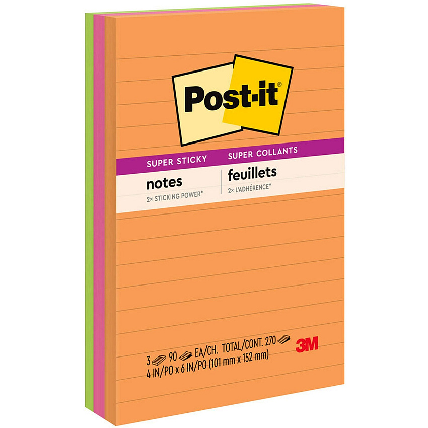 Post-it Super Sticky Notes - Energy Boost Color Collection (MMM6603SSUC)