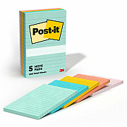 Post-it Lined Notes - Beachside Cafe Color Collection (MMM6605PKAST)