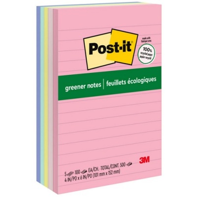Post-it Greener Lined Notes - Sweet Sprinkles Color Collection (660RPA)