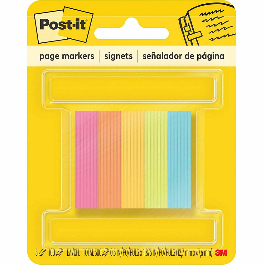 Post-it Page Markers - 1/2"W (MMM6705AN)