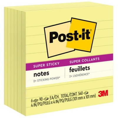 Post-it Super Sticky Lined Notes (6756SSCY)