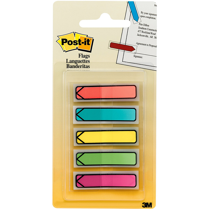 Post-it Arrow Flags in On-the-Go Dispenser - Bright Colors (MMM684ARR2)