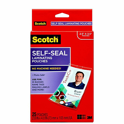 Scotch Self-Laminating ID Clip-Style Pouches (MMMLS852G)